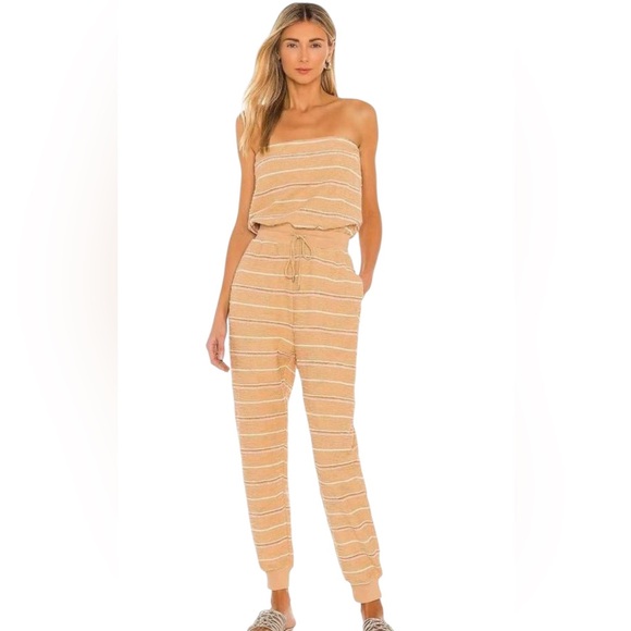 l*space Pants - L*Space North Shore Jumpsuit Striped Strapless Off The Shoulder NWT Size Medium
